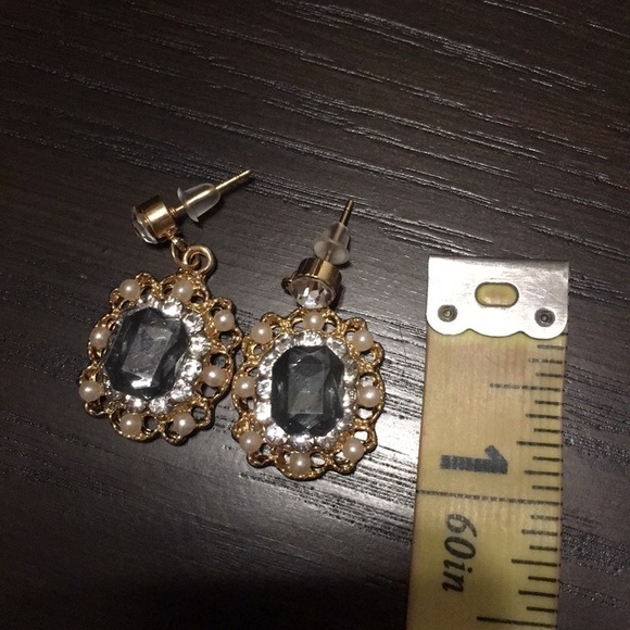 Crystal small Jewelry Pearls Square Earrings - Picture 6 of 8